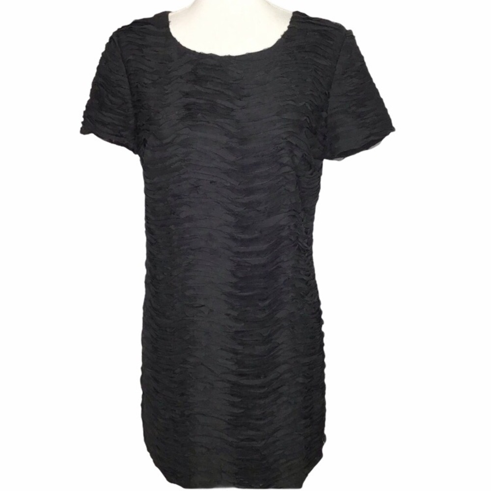 Ark & Co Black‎ Ruffle Tier Shift Dress Sz Small